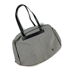Black and White Striped Women's Bag